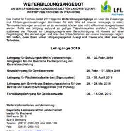 Weiterbildungsangebot 2019 am Insitut für Fischerei in Starnberg