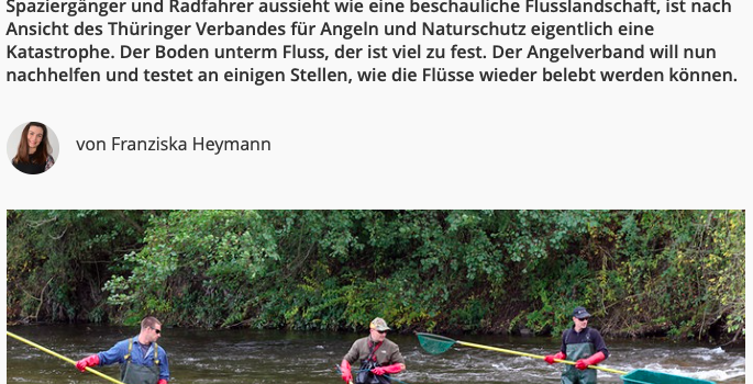 Das Laichplatzprojekt im MDR Thüringen Journal